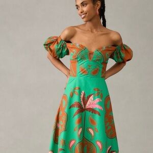 Maeve Puff-Sleeve Sweetheart Dress Size 2